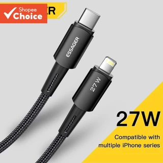 สายชาร์จเร็ว Essager Pd USB-C to Lightning 3A ทำจากอลูมิเนียม สำหรับ iPhone 13 12 8 Plus และ Macbook