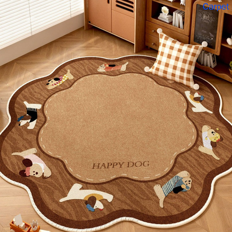 Murad การ์ตูนลูกสุนัขรอบคริสตัลกํามะหยี่พรมห้องนั่งเล่นห้องเด็กพื้นที่อ่านหนังสือของเล่นพื้นที่แผ่นป