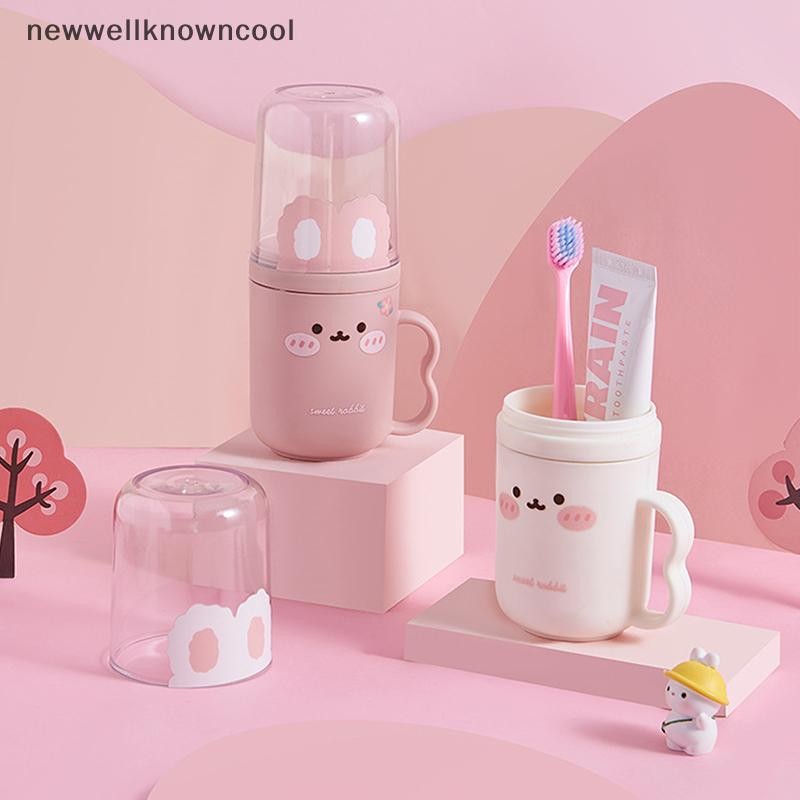Newwellknowncool ใหม่น่ารักล้างถ้วยในครัวเรือนถ้วยฟันแบบพกพากล่องเก็บแปรงสีฟัน Travel Grooming ชุดเด็กการ์ตูนน้ํายาบ้วนปากถ้วย AAD