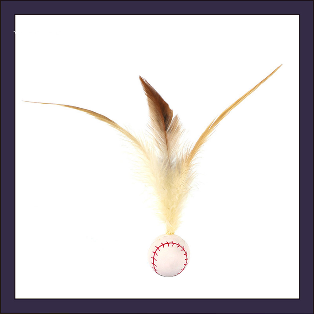 [WX] Intelligence กระตุ้นของเล่นแมว Feather Cat Plaything Feather Ball ชุดของเล่นสําหรับแมวในร่ม Mini บาสเกตบอลฟุตบอลเบสบอล Feather สัตว์เลี้ยงการฝึกอบรม Catcher ของเล่น 3 ชิ้น