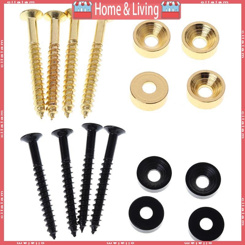 CI 4ชิ้นกีตาร์ไฟฟ้าเบสคอยึดปลอกโลหะและสกรูกีตาร์เบสชิ้นส่วน