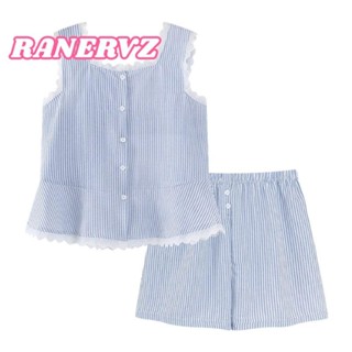 RANERVZ ชุดนอนเสื้อกั๊กลายทาง สำหรับผู้หญิง,ชุดนอนแขนกุด, ลู…