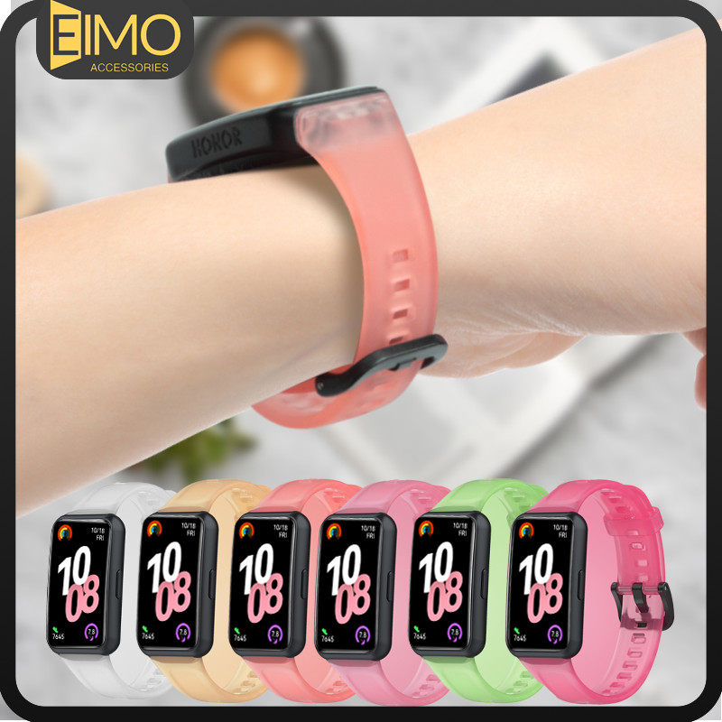 สายซิลิโคนสำหรับ for สมาร์ทว็อช Huawei Band 10 9 8 สาย สายยางโปร่งใสสำหรับ Huawei Band 10 9 8 NFC