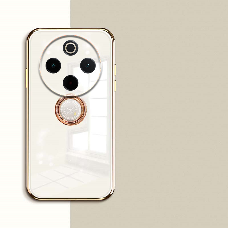 สําหรับ Vivo iqoo Z10 Lite Z10R กรณีชุบเรียบแม่เหล็กดูดแหวนสําหรับ iqoo Z10 Lite Z10R ปกหลังเคสโทรศั