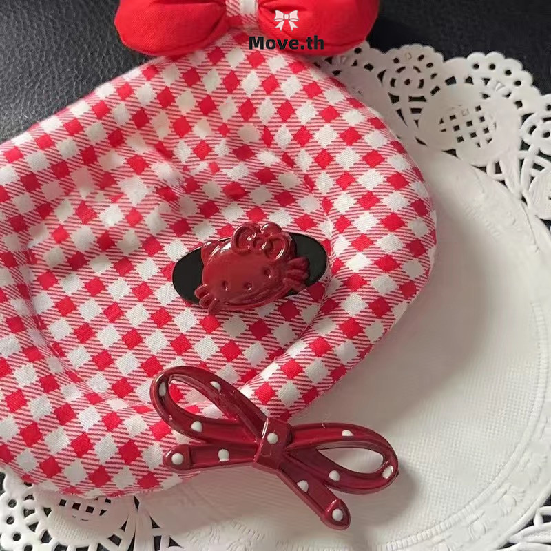ในไทย-พร้อมส่งRed Polka Dot Bow ผมคลิปชุดหัวบรรยากาศ รูปที่ 7