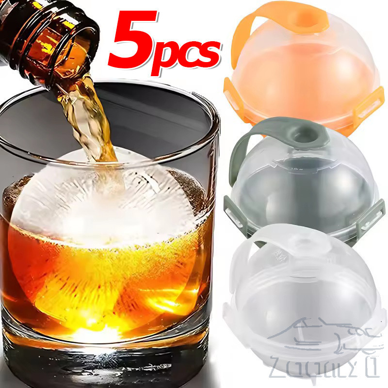 1/3/5 ชิ้นซิลิโคนรอบ Ice Ball แม่พิมพ์สําหรับวิสกี้ - Easy Release Big Sphere Ice Cube ถาด - ห้องครัวปฏิบัติ Gadgets