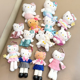 Sanrio Hello Kitty Mermaid Series Plushie ของเล่นน่ารัก KT พวงกุญแจตุ๊กตากระเป๋าจี้เด็กของขวัญ