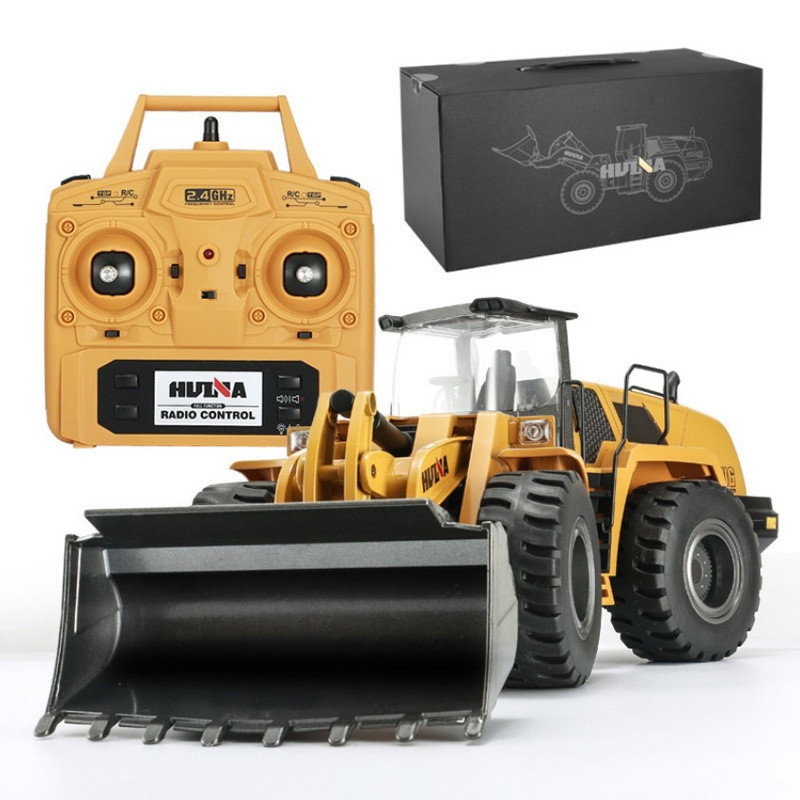 โลหะผสม Huina ของเล่น 1583 RC Bulldozer รถบรรทุก 1/14 Huina 583 โลหะรีโมทคอนโทรล Loader ด้านหน้ารถขอ