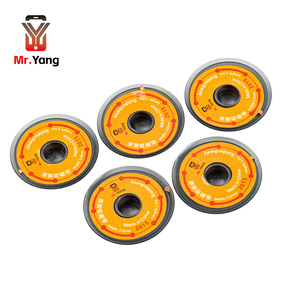 YCS Mr.Yang 2015 2020 Desoldering Braid Solder Remover Wick สําหรับโทรศัพท์มือถือ BGA ต่ําตกค้างเมนบอร์ด Detinning เข็มขัดเครื่องมือ