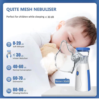 เครื่องพ่นยาแบบพกพา Inhaler Ultrasonic Low Knot Atomizer สําหรับเด็กและผู้ใหญ่