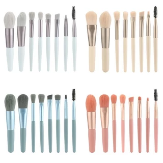 ชุดแปรงแต่งหน้า 8pcs ขนนิ่ม ไม่บาดหน้า แปรงแต่งหน้า ขนาดเล็ก จัดส่งที่รวดเร็ว COD