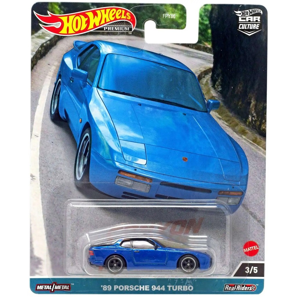 รถโมเดลสีน้ําเงิน HKC56 Hot Wheels Car Culture Canyon Warriors 89 Porsche 944 Turbo