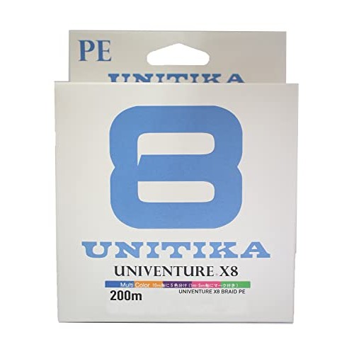 UNITIKA Shore Game・Boat Game Compatible 8-Braid PE Line Univenture X8 200m Multi-Color No.2.5