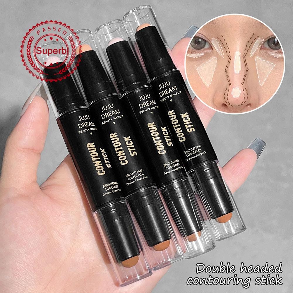 Double Head 3d คอนซีลเลอร์ Stick Highlighter Face Contour ปากกาเงาผู้หญิงแต่งหน้าจมูก Stick V6o6