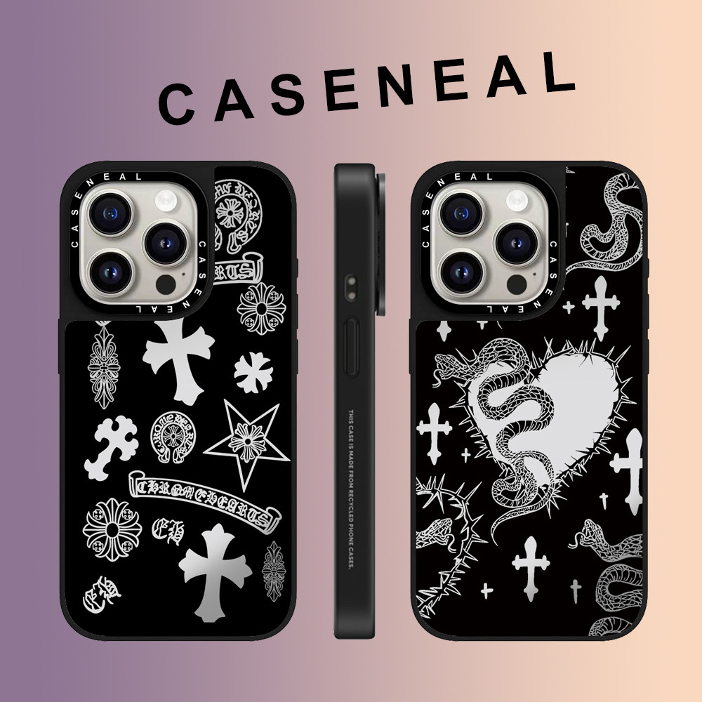 CASENEALน่ารักPolka Dotไส้กรอกสุนัขกระจกFaceโปร่งใสสําหรับiPhone 17 Pro Max 16 ProMax 15Pro 14 Plus 13 12 11 โทรศัพท์กันกระแทกSoft Edge Hardป้องกันกรณี