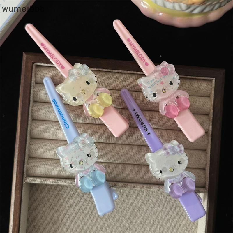 Wumeibbb ฤดูร้อนคริสตัล-ใส KT Cat Barrette, สไตล์ญี่ปุ่นหวาน ขนาดใหญ่ อเนกประสงค์ คลิปผม Duckbill TQ