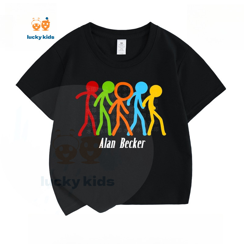 [พร้อมส่ง] เสื้อเด็ก 【AlanBecker Stickman】 ลายที่หนุ่มๆชอบ ผ้า cotton อายุ100CM-5XL
