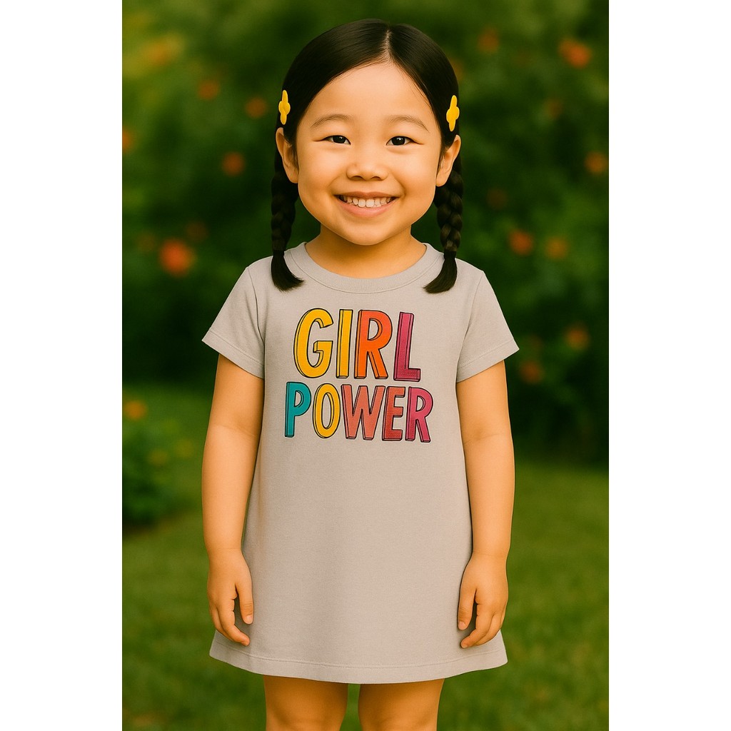 KALILA - GIRL POWER Dress for Girls / Baby Terry Material
