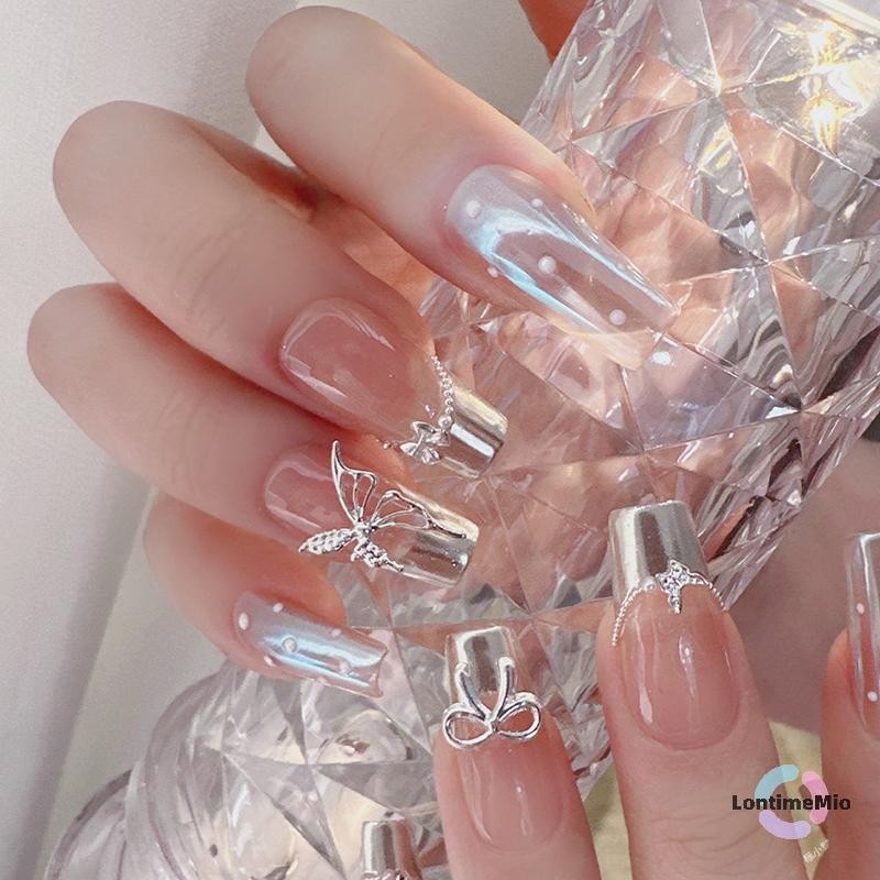 LontimeMio] 50pcs โลหะ Bowknot เล็บตกแต่ง Silver Gold เล็บ Charms DIY เล็บออกแบบเครื่องประดับอุปกรณ์เสริมเครื่องมือใหม่ - รูปที่ 4