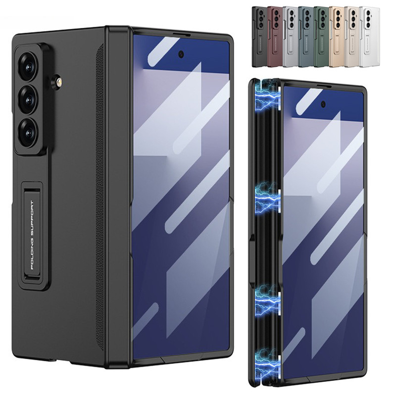 พร้อมใหม่สําหรับ Samsung Z Fold 7 เคสโทรศัพท์ Fold6 ขาตั้งบานพับแม่เหล็กปลอกฟิล์มเชลล์ฝาครอบป้องกัน Fold5 ป้องกันการล่มสลาย