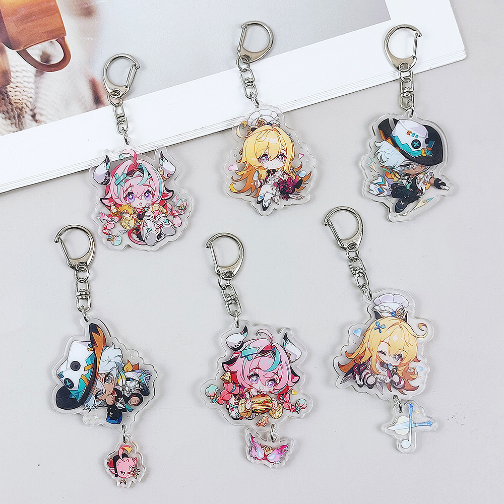 เกม Genshin Impact พวงกุญแจอะนิเมะ Escoffier Ifa รูปอะคริลิคพวงกุญแจรถของขวัญเพื่อน