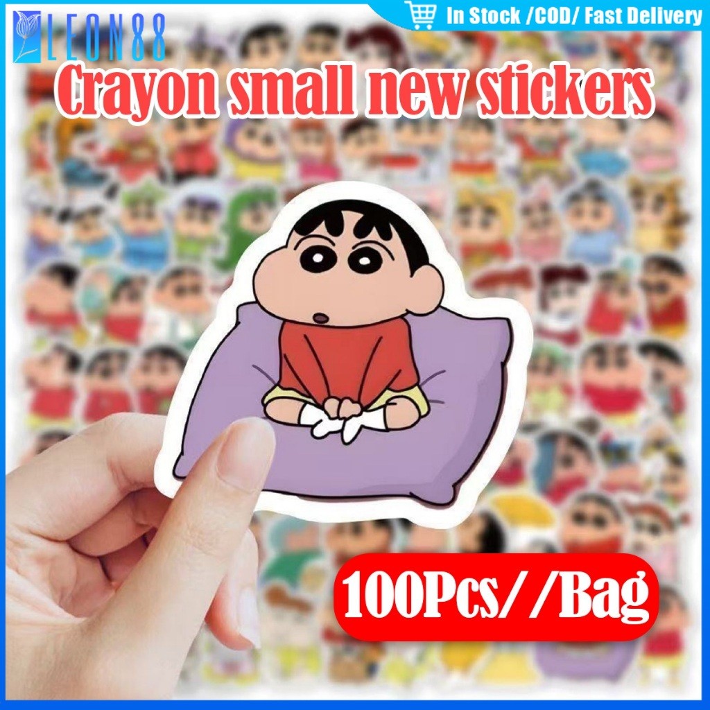 "ของมาใหม่！ชุด100ชิ้น สติ๊กเกอร์การ์ตูนชินจัง ขนาด5.5ซม. กันน้ําsticker ชินจัง ติดรถ ติดตู้เย็น "