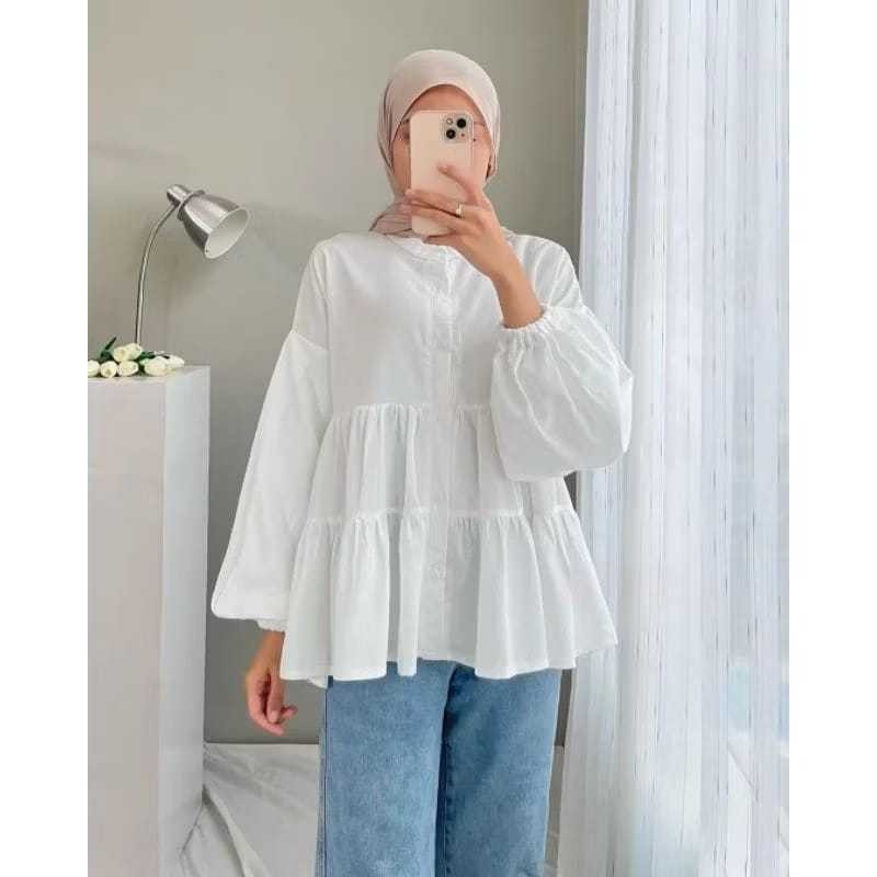 JALLPRONEW - ZER Blouse CASIES MODEL KEKANIAN basic peplum COQUETTE OUTFIT / Sora Womens Tops / Plai