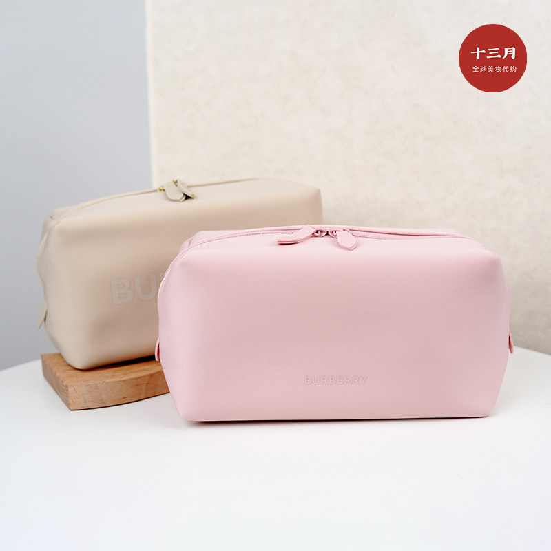 เคาน์เตอร์ Burberry Burberry Burberry กระเป๋าเครื่องสําอาง Hand Carry Storage Bag ความจุขนาดใหญ่กระเ