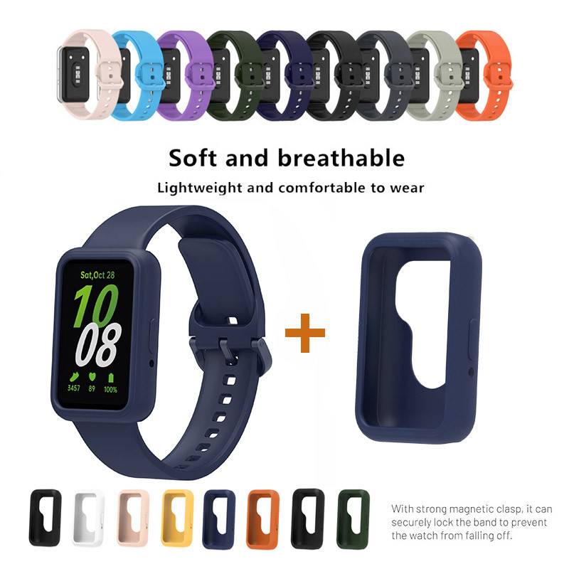 [เคสปกอ่อน+สายนาฬิกา] เหมาะสําหรับ Samsung Galaxy Fit 3 SM-R390 สายรัดสํารอง สายซิลิโคน