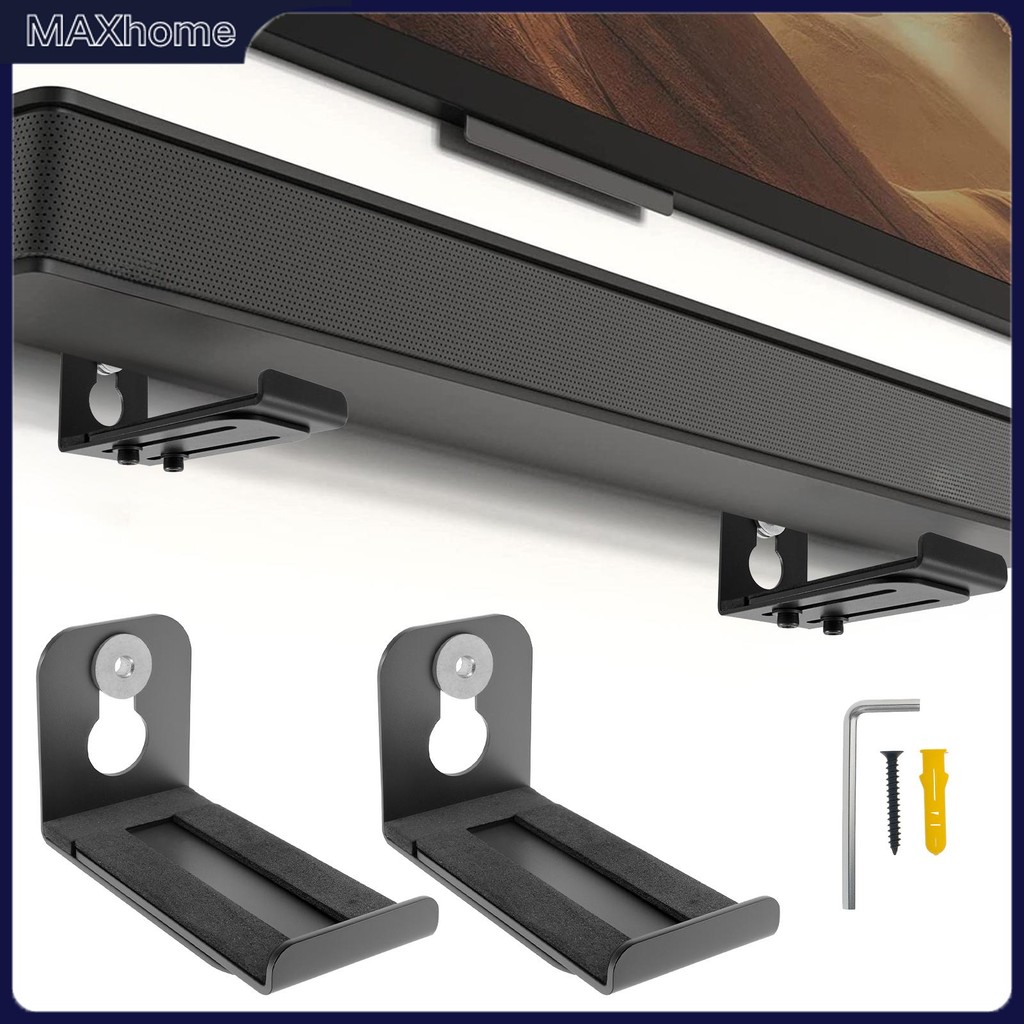 Sound Bar Mounts Under TV Wall Mount Soundbar Bracket Nonslip Sound Bar ชั้นวางของติดผนังพร้อมชุดฮาร์ดแวร์ SHOPTKC7458