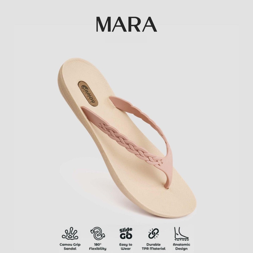 รองเท้าแตะผู้หญิง Flip Flops ยางเต็ม Mara Gummy กันลื่นแบบยืดหยุ่นมีสไตล์