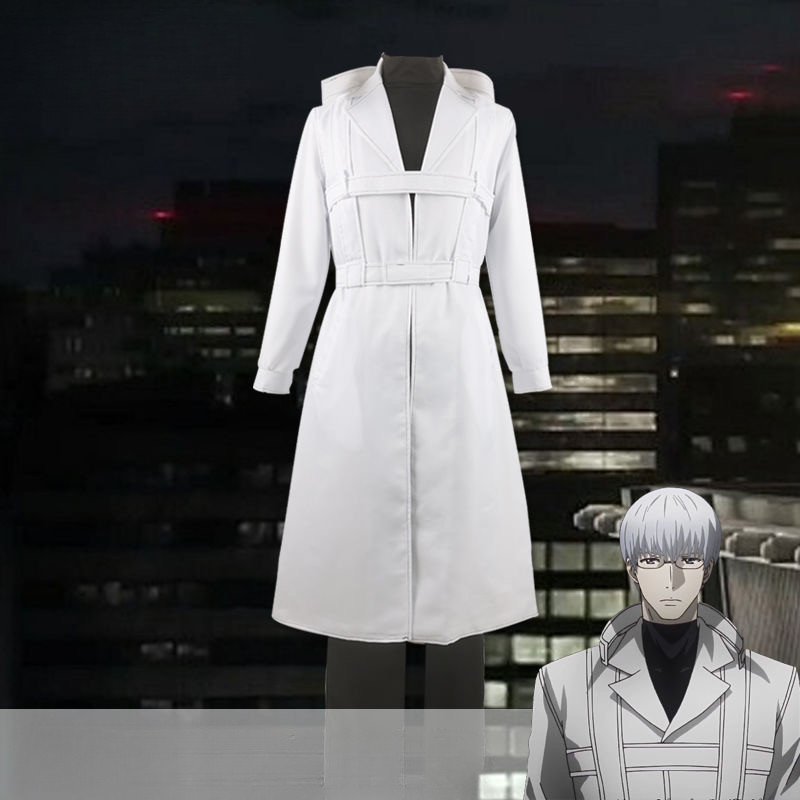 ในสต็อก Tokyo Ghoul Ghoul Yuigahama Kishirō คอสเพลย์ค้นหาเจ้าหน้าที่ชุดเต็ม Trench Coat คอสเพลย์ฮาโลวีน