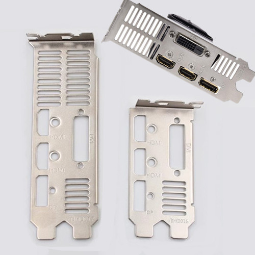 Low Profile Full High Bracket 8 ซม.12 ซม.HDMI DP DVI I/O Shield BackPlane สําหรับ Gigabyte GTX730 GT