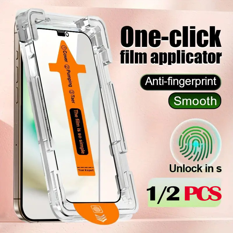 1/2PCS กระจกนิรภัยสําหรับ Samsung Galaxy A72 A52 A52s A42 A32 A22 A12 A02s A02 HD สนับสนุนลายนิ้วมืออัลตราโซนิกปลดล็อคกาวเต็มฝุ่นความละเอียดสูงฟิล์มนิรภัย