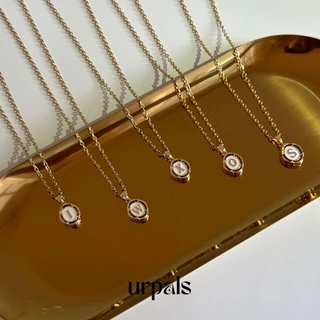 URPALS สร้อยคอ สร้อยคอพร้อมจี้ตัวอักษร งาน Stainless ชุบทอง18K แพ้ง่ายใส่ได้ ใช้งานได้นาน