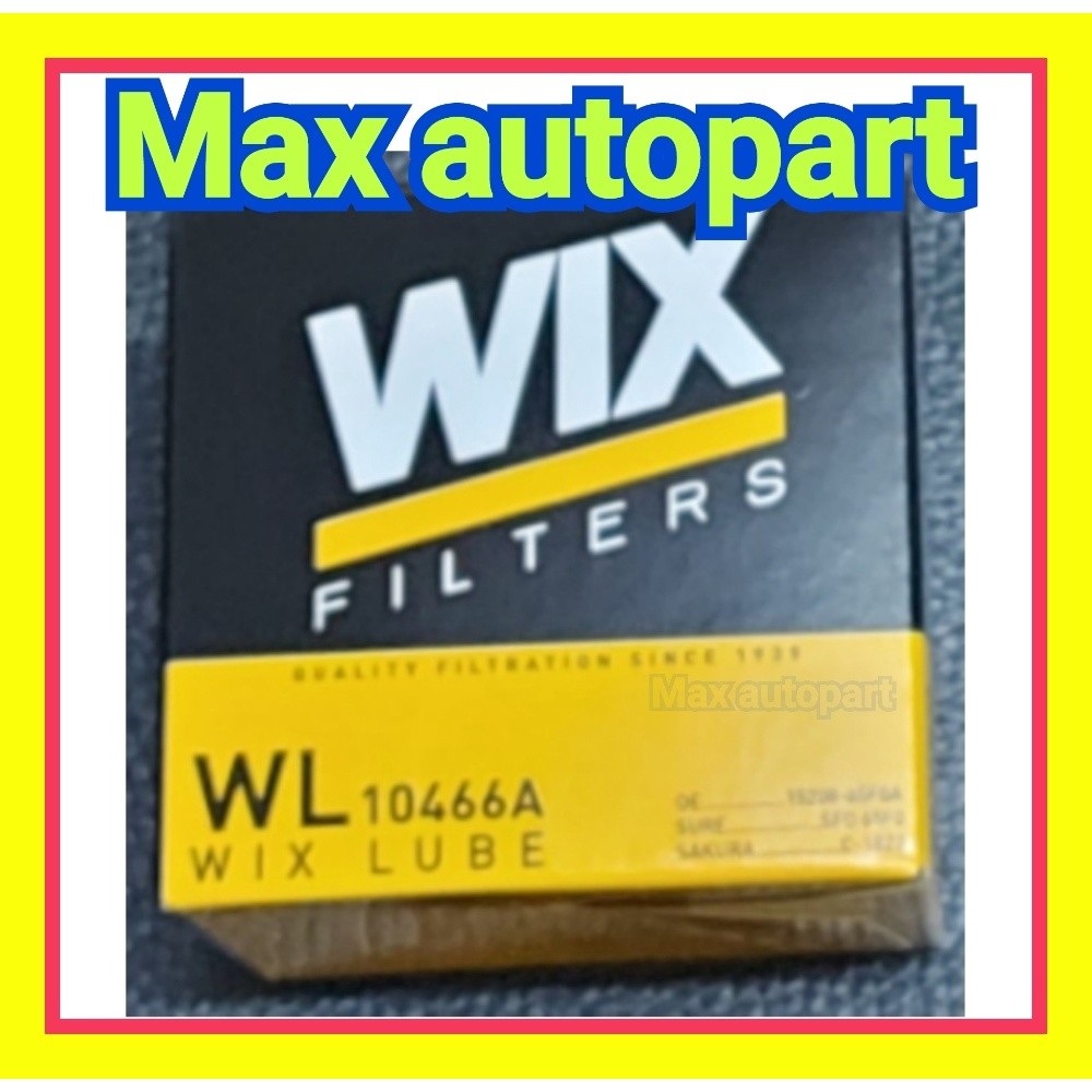 Wix WL10466A เดิมคือ WL7200 ไส้กรองน้ำมันเครื่อง 1 ลูก 10466 7200 Nissan March Tiida Mazda, Subaru แ