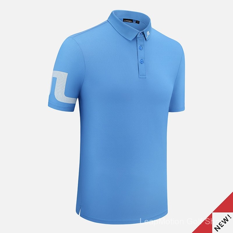 จาก (7~10 วัน)J LINDEBERG Golf Mens Short-Sleeved Sports Top and Casual POLO Shirt J88573