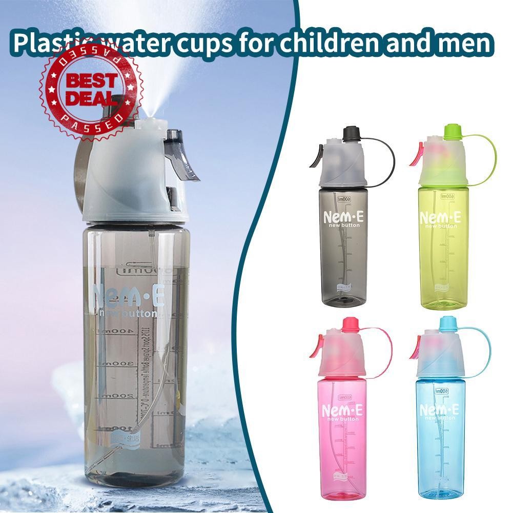 ผู้ชายและผู้หญิงถ้วยน้ําพลาสติกกีฬาขวดน้ํา 600mL Mist สเปรย์ถ้วยน้ําเหมาะสําหรับ A3A5