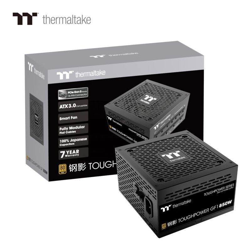 แหล่งจ่ายไฟคอมพิวเตอร์เดสก์ท็อปโมดูลาร์ TT Steel Shadow GF1 850W ทองเหรียญ ตัวเก็บประจุญี่ปุ่น ATX 3