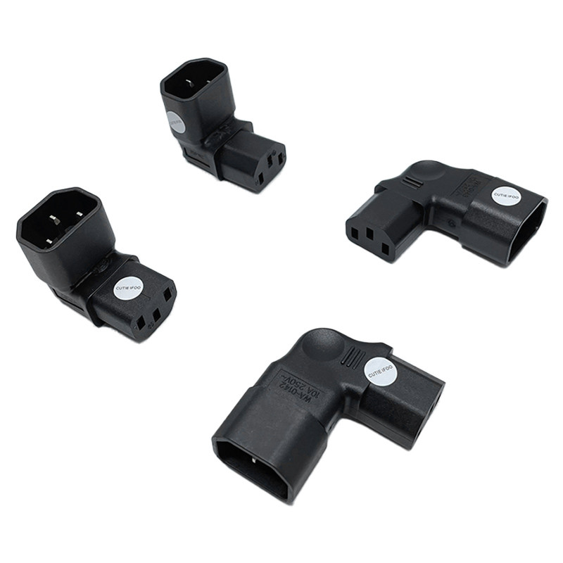 IEC320 C14 ถึง C13 อะแดปเตอร์ PDU ปลั๊ก/ซ็อกเก็ต 90 องศาสําหรับ LCD Wall Mount TV คอมพิวเตอร์เดสก์ท็