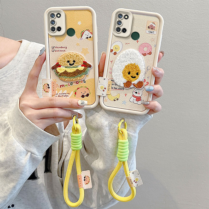 เคส  realme 7i เคส realme c17 เคสโทรศัพท์ลายหนังปักลายสําหรับเคส realme 7i .