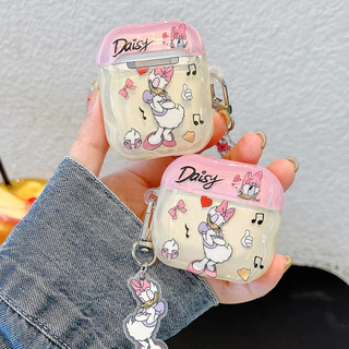 Donald Duck + จี้ขอบหยักสําหรับ AirPods 4/3/2/1/Pro/Pro2 หูฟังปลอก