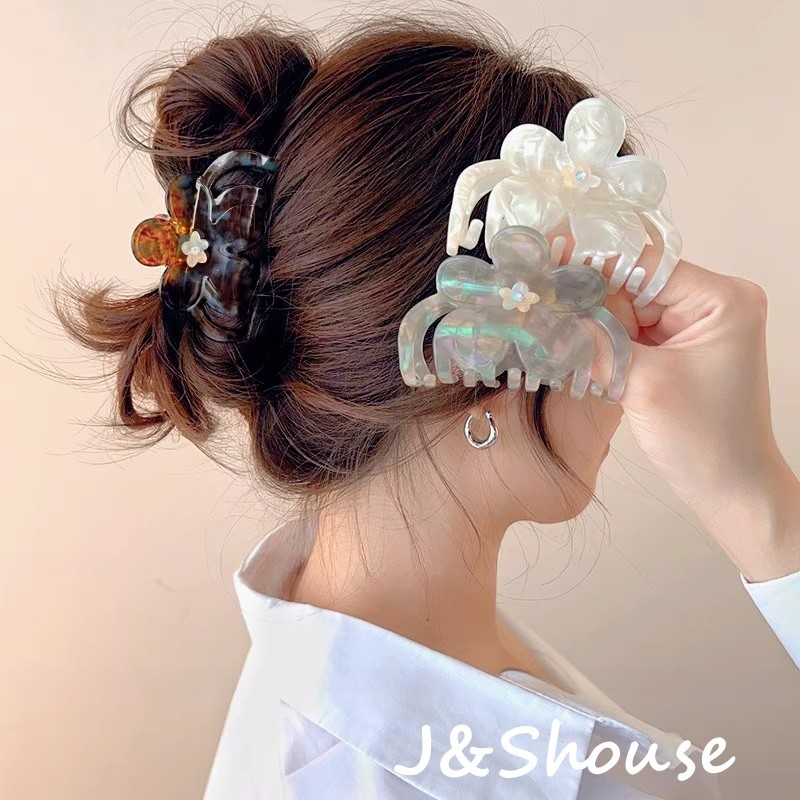 KF1055 เกาหลีคุณภาพสูงที่สวยงามศิลปะ rhinestone ดอกไม้ผม claw คลิป gripclamp อุปกรณ์เสริมผู้หญิง