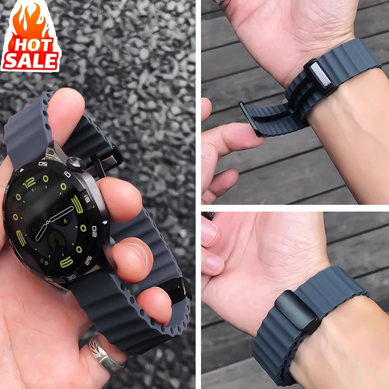 สายนาฬิกาหัวแม่เหล็ก 20/22 มม. รองรับ Samsung Galaxy Watch 4/5/6/7, Watch 4/6 Classic, Huawei Watch GT5/GT4, Watch 5 Pro 46 มม., Redmi Watch 5 Active/Lite