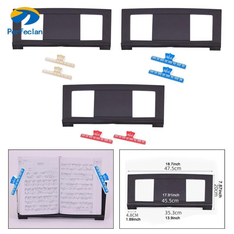 [สมบูรณ์แบบ] ขาตั้งเพลงคีย์บอร์ดพร้อมคลิปหนีบ 2 ชิ้น ที่ยึดหนังสือเพลง คีย์บอร์ด อุปกรณ์เสริมเปียโน