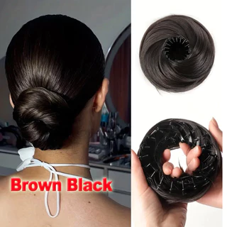 4 นิ้ว Magic ผมสังเคราะห์ Bun วงกลมคลิปยืดหยุ่น Donut Updo วิกผม Birds Nest รูป Retractable Hairpieces