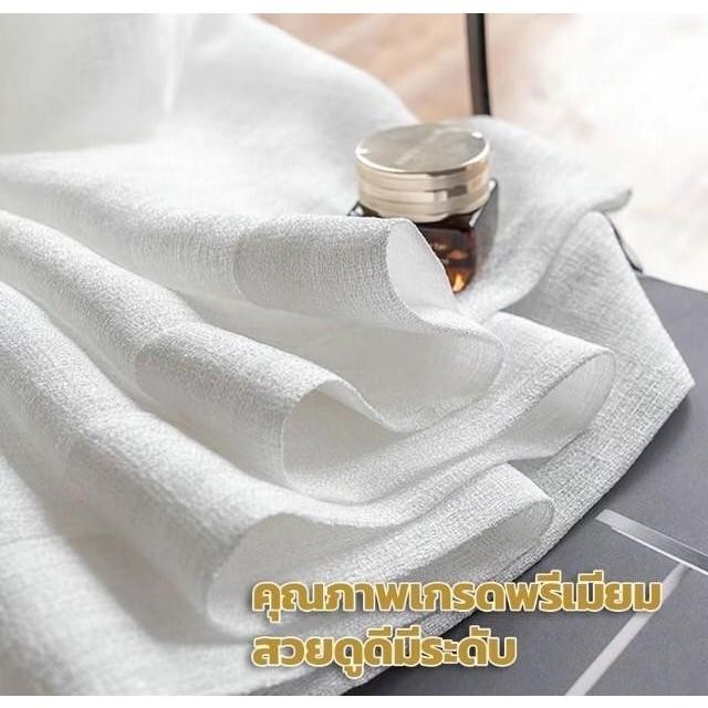 แนะนำ ผ้าม่าน ผ้าม่านโปร่ง สีขาว ผ้าลินิผสม โปร่งหนามองไม่ทะลุ กรองแสงละมุน สไตล์มินิมอล (แบบสอด ลวด ราง เชือก) **ม่าน 1 ผืน** ราคาพิเศษ มีเก็บเงินปลายทาง