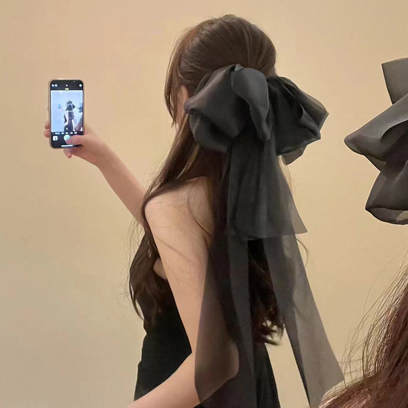 Escaping Princess Super Fairy กิ๊บติดผมโบว์ใหญ่ 2025 สไตล์ใหม่หลายชั้น Classy Back Head Top
