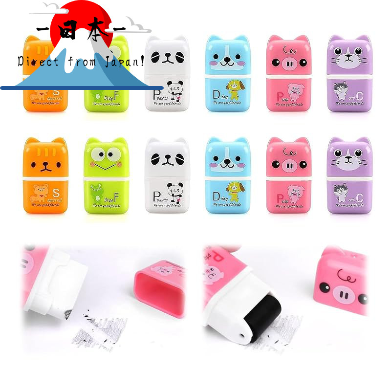 [Direct from Japan]
Doyime Eraser Set【12 pieces】Roller Erasers, Pencil Erasers, Fruit Erasers, Air-i