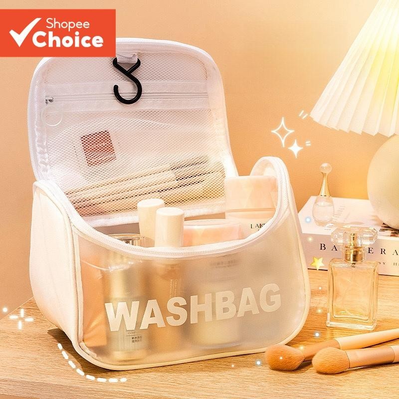 [พร้อมส่งในไทย] Travel Wash Bag กระเป๋าเครื่องสําอาง กระเป๋ากันน้ำ กระเป๋าแต่งหน้าแบบใส